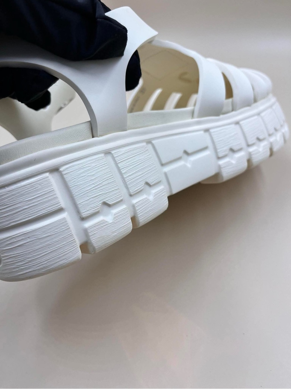 Miumiu Chunky White Jelly Sandals with Buckle Strap - Picture 14 of 16
